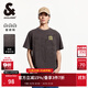 杰克·瓊斯（JACK&JONES）男裝25年短袖T恤男士夏季100%純棉潮流高端重磅寬松個性字母半袖 E12褐色 常規(guī) M
