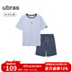 ubras迪士尼聯(lián)名唐老鴨落肩短袖情侶睡衣女套頭家居服 【男款】奶鹽藍色  XL