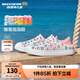 Skechers斯凱奇童鞋女童洞洞鞋沙灘鞋夏季一腳套印花透氣兒童涼鞋302114L 【雛菊】白色/粉紅色/WPK 33.5