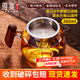 雅集玻璃公道杯帶不銹鋼過(guò)濾茶漏網(wǎng)套裝木把荷花金銀燒分茶器360ml