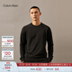 Calvin Klein運(yùn)動(dòng)春秋男士休閑簡(jiǎn)約ck字母跑步訓(xùn)練圓領(lǐng)打底衫衛(wèi)衣GMS4W333 BAE-太空黑 M