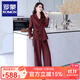 羅蒙（ROMON）高端西服套裝女春秋季新款又a又颯韓系職業(yè)西裝外套闊腿褲兩件套 安哥拉紅 M 90-115斤穿