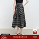 自巧小個(gè)子設計感復古格紋傘裙女2025新款夏季不規則格子半身裙子 黑白格 S （尺碼：3）