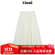 ELAND衣戀半身裙女甜美芭蕾風(fēng)松緊高腰純棉百褶長(cháng)裙夏季新品 象牙白/白色(39)Ivory M 165