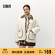 森馬（Semir）外套女冬仿兔毛拼接燈芯絨翻領(lǐng)寬松落肩上衣氣質(zhì)夾克107724108001