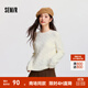森馬（Semir）森柔毛衫|毛衣女圓領(lǐng)純色打底衫簡(jiǎn)約休閑冬季溫柔系絞花百搭 奶白10501 L