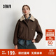 森馬（Semir）外套女冬季夾棉仿羊羔毛翻領(lǐng)oversize磨毛2025巴恩風(fēng)109725108014