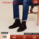 THOM WILLS馬丁靴男冬季英倫反絨皮高幫鞋真皮沙漠短筒靴 深咖反絨E231-1 41 /7.5碼
