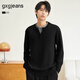 gxgjeans男裝針織衫 黑色假兩件半開(kāi)襟休閑毛衣 25年春新品 黑色 L (175)