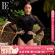 范德安（BALNEAIRE）小黑裙系列女士連體泳衣感時(shí)尚長(cháng)袖海邊風(fēng) 61671 經(jīng)典魅黑 M