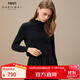 珍貝女羊絨衫秋冬新款木耳領(lǐng)半高領(lǐng)長(cháng)袖打底衫TM5948 黑色 M (100碼)