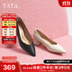 他她（TATA）尖頭粗跟單鞋女鞋羊皮工作鞋護士鞋秋季新款UGE02CQ4 黑色 36