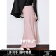 初語(yǔ)氣質(zhì)純色半身裙女2025年春秋垂感法式中長(zhǎng)裙簡(jiǎn)約百搭a字裙子 藕粉色 M