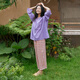 朵朵·可可純棉 梭織小提花  初春家居服套裝 暗紫 L (165)
