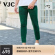 威杰思（VJC）2025夏季新款男裝前衛復古牛仔九分褲水洗小腳褲復古綠B24AO2449 2XL /54