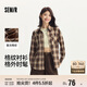森馬（Semir）長袖襯衫女中長款慵懶寬松落肩秋季chic復(fù)古格紋襯衣101524105004