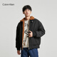 Calvin Klein Jeans秋冬男士休閑通勤ck雙面穿大口袋仿羊羔絨棉服外套J324123 BEH-太空黑/棕咖色 M
