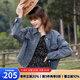 百圖betu女裝春季新款短外套簡(jiǎn)約寬松ins潮百搭牛仔外套女2401T45 牛仔色 M