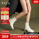 他她（TATA）奶皮靴法式氣質(zhì)短靴女靴通勤瘦瘦靴彈力靴秋冬新WYX02DD4 米白 37