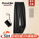 奧絲婕（Aosijie）高端品牌闊腿褲女2025春秋新款高腰垂感寬松休閑抗皺西褲直筒長褲 黑色【春秋款】 L