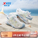 特步（XTEP）兒童童鞋【馭浪2.0】女童涼鞋旋轉扣沙灘鞋 特步白/微波藍 34