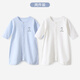 維尼酷克嬰兒睡袍春秋純棉a類(lèi)寶寶長(cháng)袖睡衣新生兒防踢護肚睡裙秋季家居服 藍色+白色 66