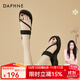 DAPHNE達芙妮拖鞋女套趾軟底夏季外穿涼拖鞋新款百搭高級感厚底人字拖 黑色 38 (240mm)