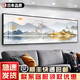 京厽客廳畫(huà)沙發(fā)背景畫(huà) 客廳裝飾畫(huà)沙發(fā)背景墻畫(huà)壁畫(huà)新中式掛畫(huà)晶瓷辦 40*120(適合小沙發(fā)_高清紋理面_尊貴黑框鋁合 背靠金山 DZ5508