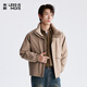 利郎輕時(shí)尚男裝【商羽鮮絨】羽絨服男立領(lǐng)防風(fēng)青年通勤保暖拜年外套 升級款卡其（A5DBR005） L (170)