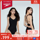速比濤（Speedo）泳衣女靈感系列 夏夜雙肩帶露背連體泳衣女 性感修身 溫泉度假 黑色 S (高155-160cm,重44-50kg)