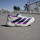 阿迪達斯 （adidas）男鞋 ADIZERO ADIOS PRO 4 輕便透濕排汗緩震競速馬拉松碳柱跑鞋 亮白色/學(xué)院紫/魔力酸橙綠 41