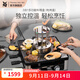 WMF 德國福騰寶電燒烤爐 家用多功能料理鍋烤肉鍋電烤爐煎烤盤(pán)無(wú)煙不粘煎烤一體電熱鍋多用途鍋 3合1多功能料理盤(pán)（電烤盤(pán)） 1層