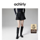 歐時(shí)力OCHIRLY 澳洲羊毛精紡短褲女直筒通勤風(fēng)高智流行早秋新品 黑色 S
