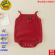 G.DUCKKIDS品牌正品嬰兒夏裝衣服包屁衣新生兒連體衣寶寶吊帶哈衣夏季薄款爬 官方旗艦紅色櫻桃 66 均碼