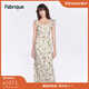 Fabrique【郁花園】小飛袖印花連衣裙女夏季新款 草綠 M
