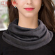 江南故事2025春夏羊毛混紡圍脖雙層加厚保暖套頭脖套圍巾HY012 深灰