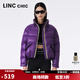 金羽杰90鴨絨冬季新款新年紅色面包羽絨服女短款寬松輕暖加厚Y23801296 新街頭酷紫 S 適合130斤以下