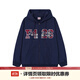 F426【趙露思同款】國潮牌秋季寬松大logo格子貼布繡衛衣 藏青色 XL