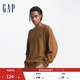 GAP男女裝logo網(wǎng)眼布肌理感長(cháng)袖T恤休閑上衣636993 棕色 185/104A(XXL) 亞洲尺碼