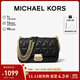 MICHAEL KORS禮物輕奢MK女包SLOAN皮質(zhì)鏈條單肩斜挎包小號黑色/金色