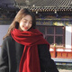 CHANEELR & KARITH圍巾女冬季2025新款韓系時(shí)尚紅色圍脖保暖披肩送女生老婆生日禮物 棗紅色