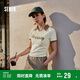 森馬（Semir）POLO衫女短款小心機撞色夏季復古字母緊身套頭衫109324115006