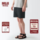 無(wú)印良品 MUJI 男式 棉水洗府綢 短褲休閑短褲男款夏季純棉全棉AED14A2S 黑色 M