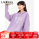 LAGOGO甜美顯白紫色連帽衛衣女拉谷谷春秋季新款時(shí)尚百搭寬松上衣 紫色(Q1) M 160/38