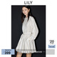 LILY氣球裙2025春法式垂感氣質(zhì)插肩燈籠袖腰帶長(cháng)袖蓬蓬裙連衣裙女 703米色 S