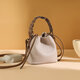 沐霓水桶包女斜挎2025年新款皮包高級感女包時(shí)尚氣質(zhì)大容量手提單肩包 珍珠灰