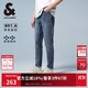 杰克·瓊斯（JACK&JONES） 秋潮紐扣腰頭水洗磨白做舊抓痕彈力修身牛仔長(cháng)褲男225132135   