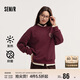 森馬（Semir）[商場(chǎng)同款]女oversize發(fā)熱抗菌2024冬季繡花抓絨上衣101724116004