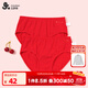 久歲伴兒童內褲女童大紅色本命年莫代爾薄款三角內褲中大童寶寶女孩短褲 大紅 2條 170 /身高160-172體重105-120斤