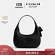 蔻馳（COACH）奧萊女士CARMEN HOBO單肩包帆布牛皮通勤 SV/黑色